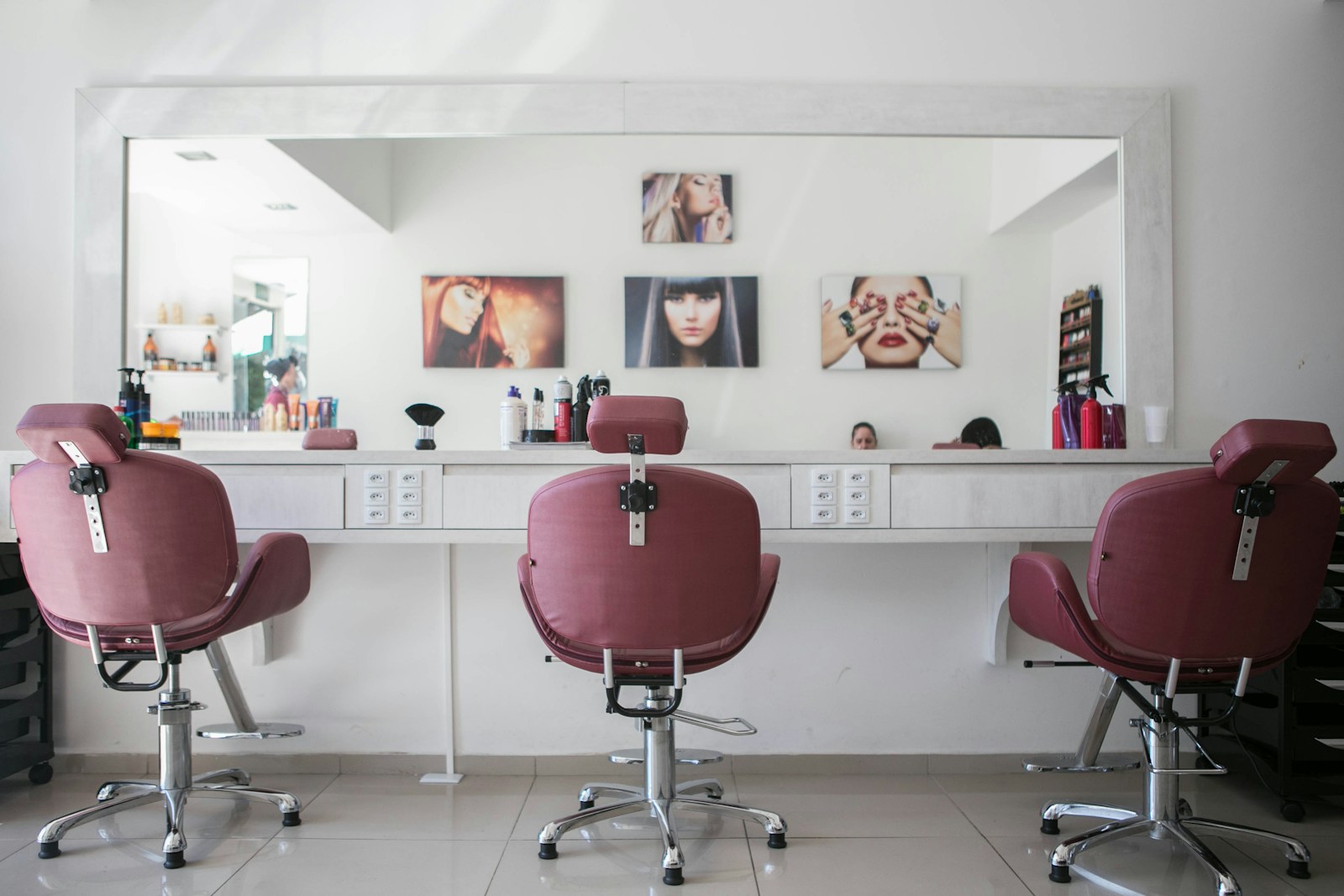 Spa and salon interior with calm lighting