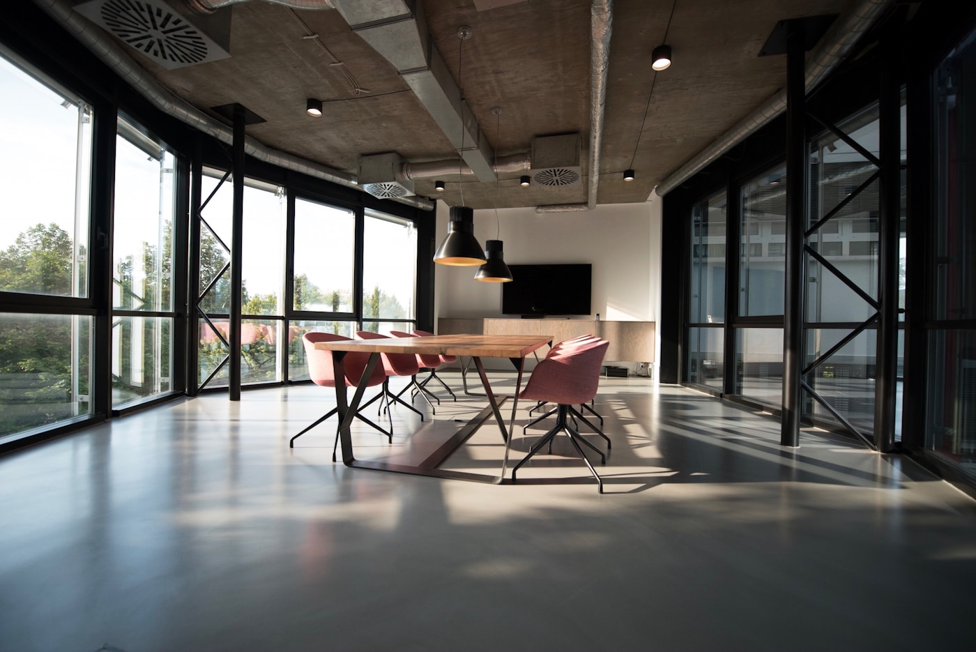 Bright modern office workspace